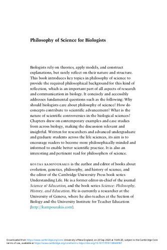 Philosophy of Science for Biologists