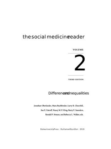 The Social Medicine Reader, Volume II, Third Edition: Differences and Inequalities