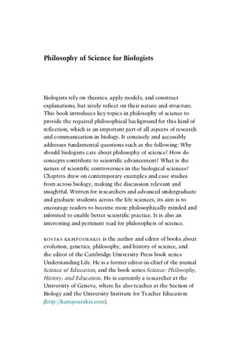 Philosophy of Science for Biologists