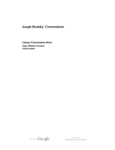 Joseph Brodsky: Conversations