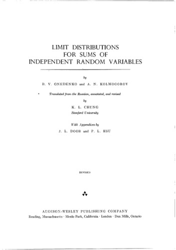 Limit Distributions for Sums of Independent Random Variables. Revised Edition