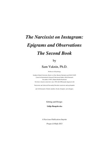 The Narcissist on Instagram: Epigrams and Observations - Second Book