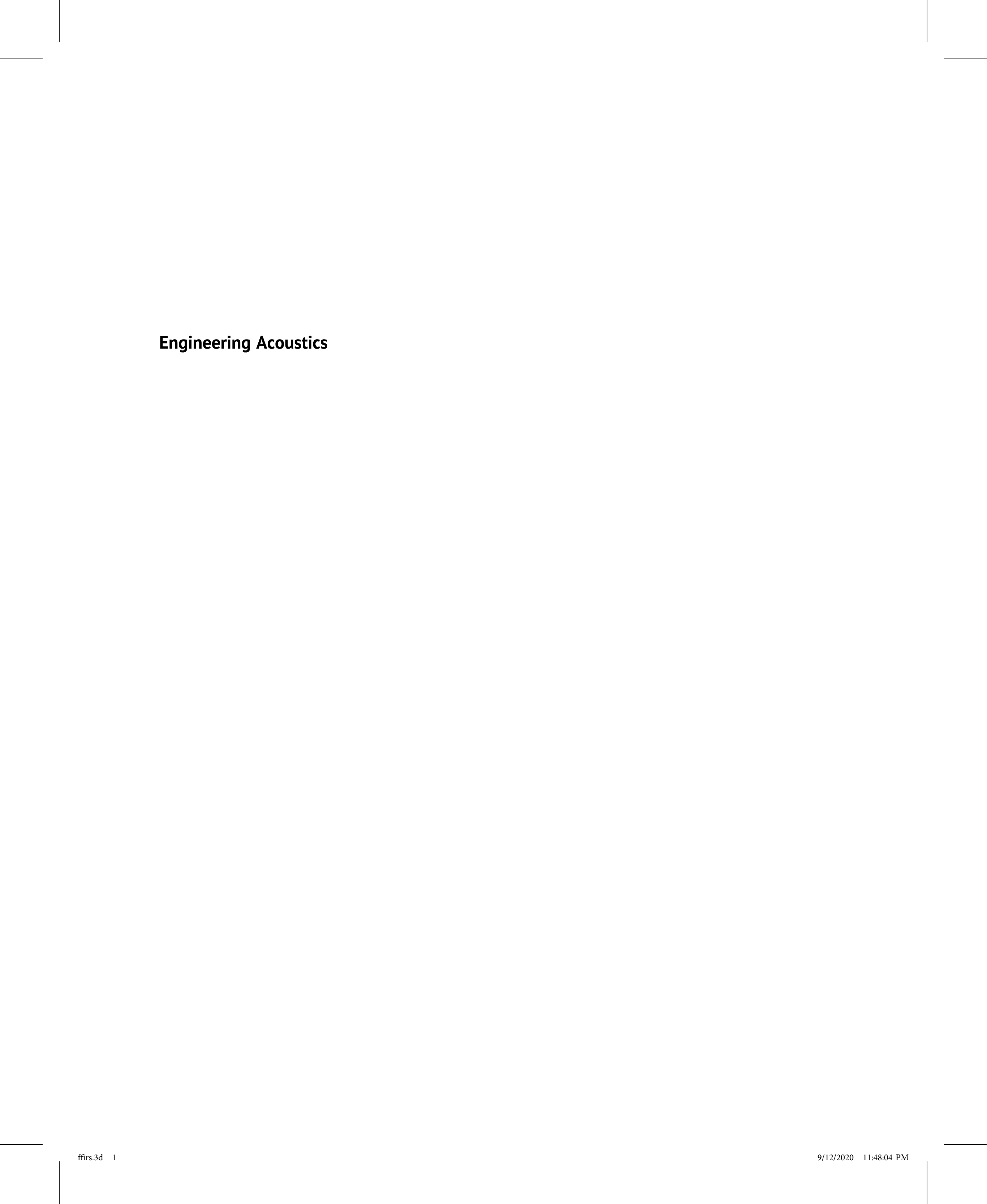 Engineering Acoustics: Noise and Vibration Control