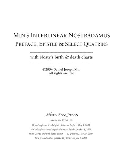 Min's Interlinear Nostradamus