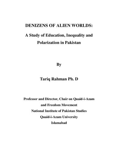 Denizens of Alien Worlds: A Study of Education, Inequality and Polarization in Pakistan