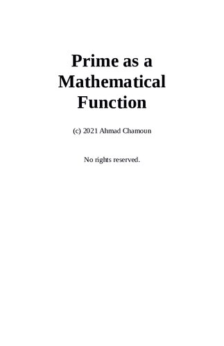 Mathematical Prime as a Function