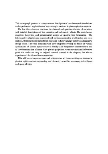 Principles of plasma spectroscopy