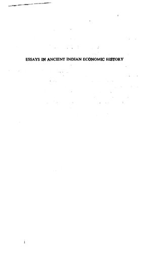 Essays in Ancient Indian Economic History