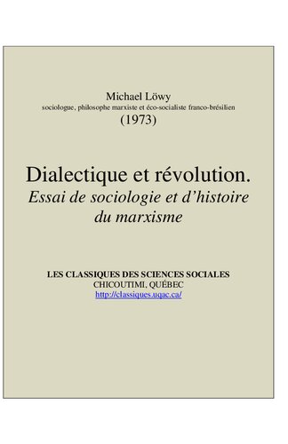 Dialectique et révolution. Essai de sociologie et d’histoire du marxisme