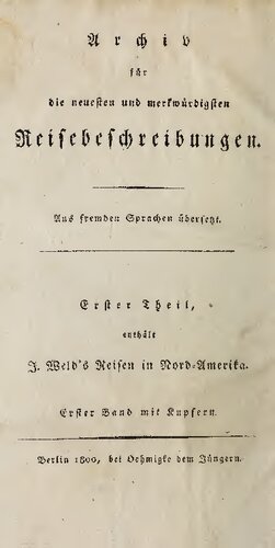 I. Weld's Reisen in Nord-Amerika