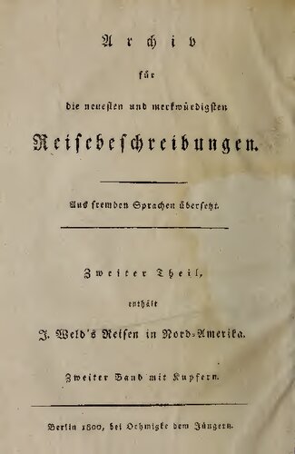 I. Weld's Reisen in Nord-Amerika