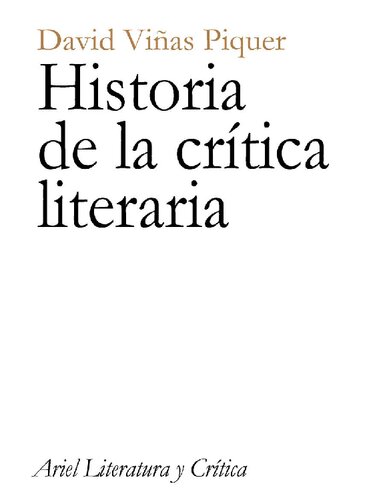Historia de la crítica literaria