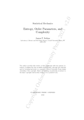 Statistical mechanics : entropy, order parameters, and complexity