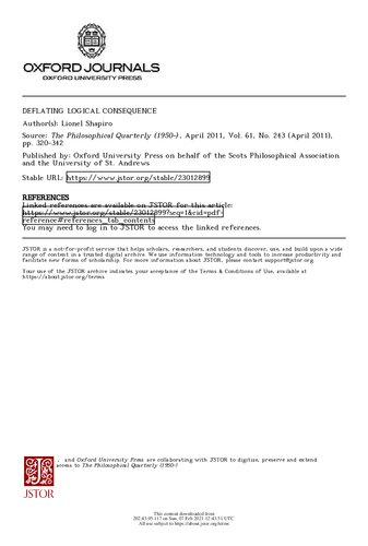 Deflating Logical Consequence