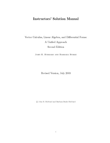 Vector calculus, linear algebra, and differential forms, Solution manual