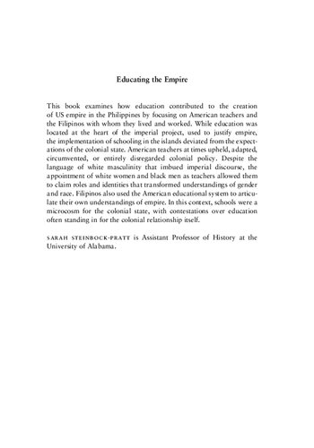 Educating the Empire: American Teachers and Contested Colonization in the Philippines