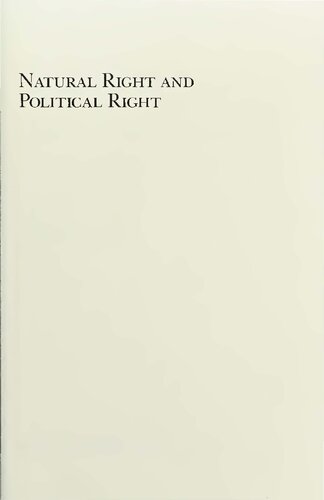 Natural Right and Political Right Essays in Honor of Harry V. Jaffa