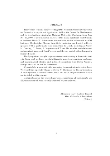 Geometric analysis and applications, Proc. nat. res. symposium, Canberra