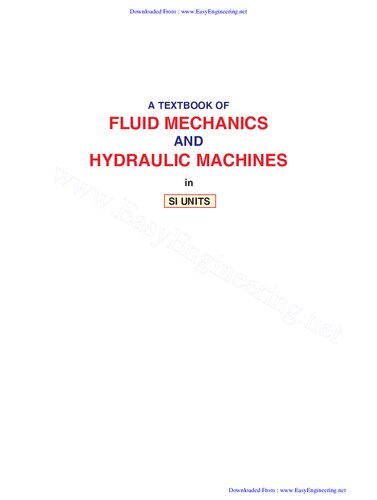 A Textbook of Fluid Mechanics and Hydraulic Machines