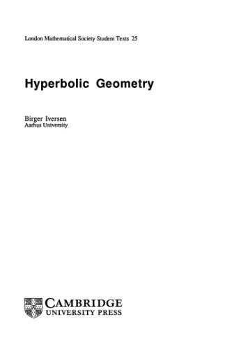 Hyperbolic geometry