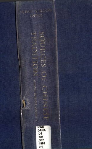 Sources of Chinese Tradition, Volume 1: From Earliest Times to 1600