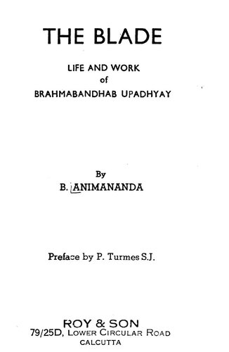 The Blade: Life and Work of Brahmabandhab Upadhyay