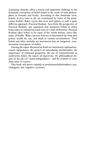 Explaining attitudes : a practical approach to the mind