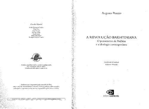 A revolução bakhtiniana: o pensamento de Bakhtin e a ideologia contemporânea