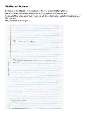 The Micro and the Macro, the Scientific Mathematical and Philosophical Principles of the Natural Universe manuscript