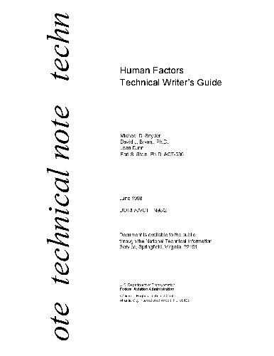 Human Factors Technical Writer’s Guide