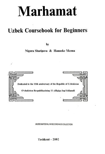 Marhamat: Uzbek Coursebook for Beginners