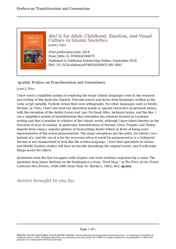 Alef Is for Allah: Childhood, Emotion, and Visual Culture in Islamic Societies