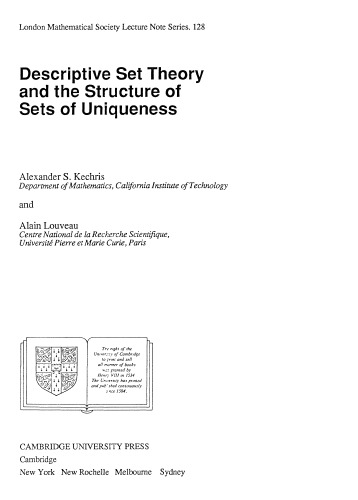 Descriptive set theory and the structure of sets of uniqueness