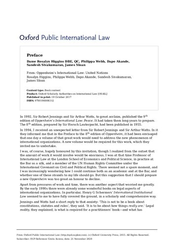 Oppenheim's International Law: United Nations