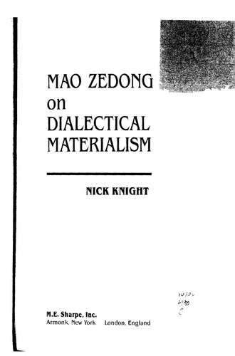 Mao Zedong on dialectical materialism : writings on philosophy, 1937