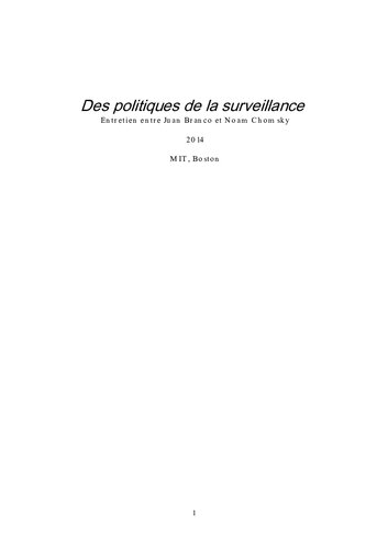 Des politiques de la surveillance