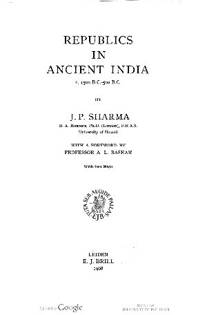 Republics in ancient India, c. 1500 B.C.-500 B.C.