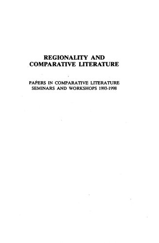 Papers in comparative literature: seminar and workshops - V.5. Regionality and comparative literature