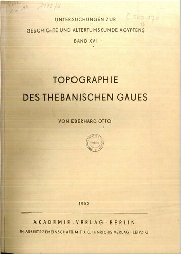 Topographie des thebanischen Gaues