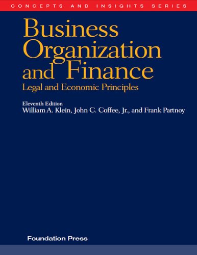 Business organization and finance: legal and economic principles