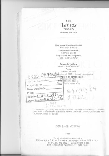 O drama da linguagem: uma leitura de Clarice Lispector