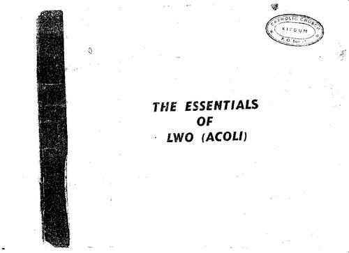The essentials of Lwo (Acoli).