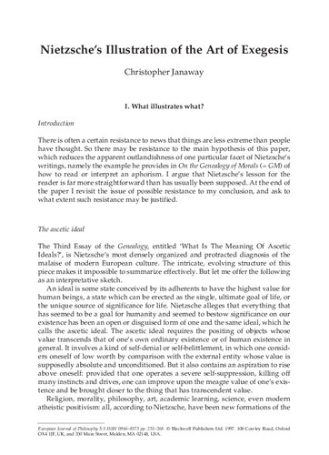 Nietzsche’s Illustration of the Art of Exegesis