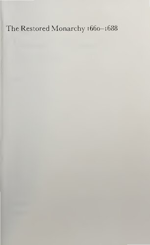 The Restored Monarchy, 1660-1688