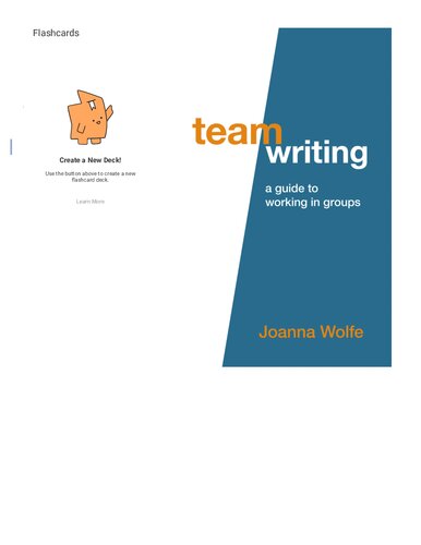 Team Writing: A Guide to Working in Groups