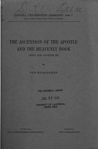 The ascension of the apostle and the heavenly book (King and Saviour III).