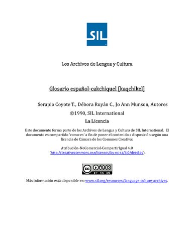 Glosario español-cakchiquel [kaqchikel]