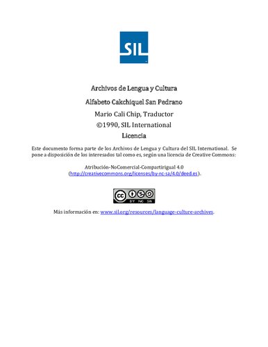 Alfabeto Cakchiquel San Pedrano