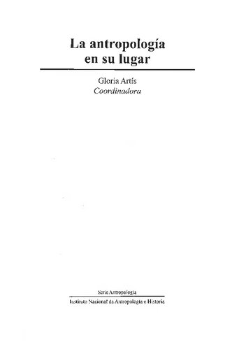 La Antropologia En Su Lugar