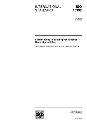 [ISO 15392:2008] Sustainability in building construction — General principles